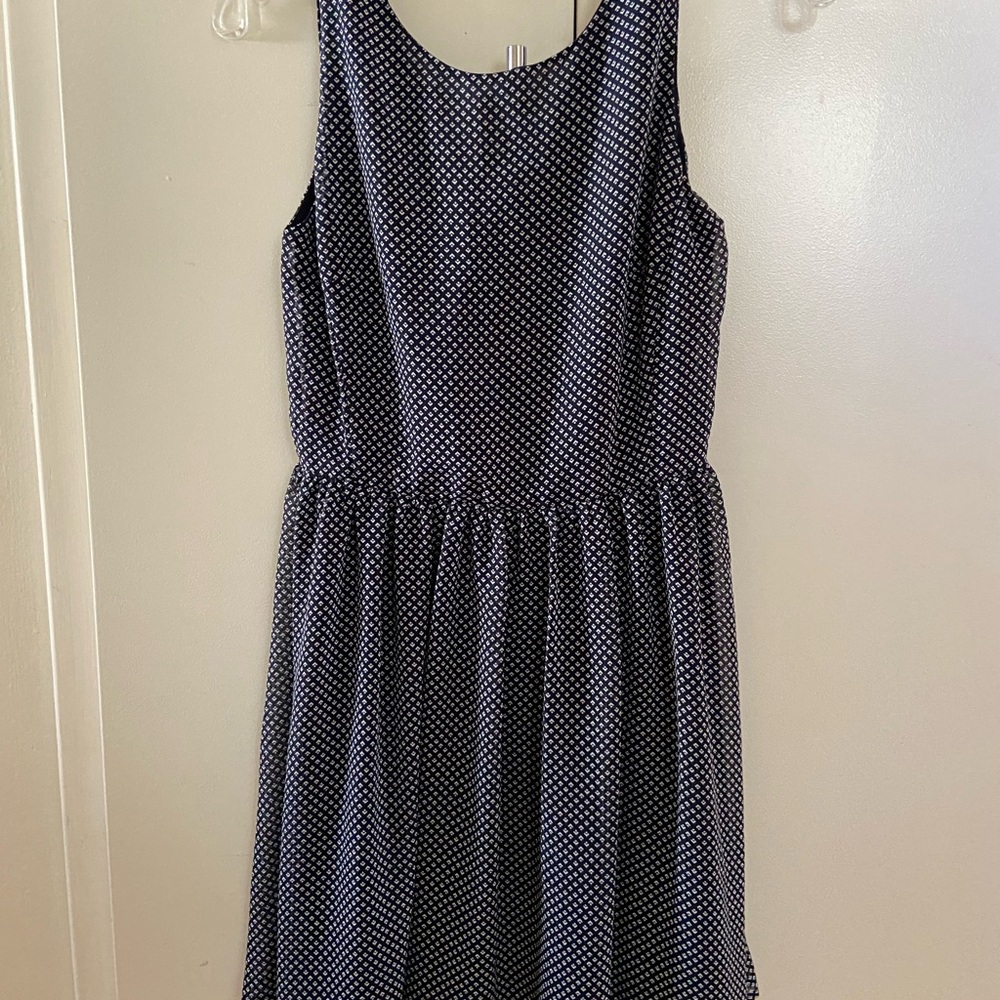 GAP Navy and White Patterned Dress